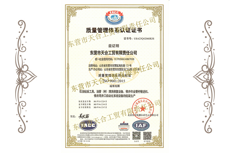 ISO9001證書中文版